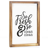 So Fresh And So Clean Sign 11x16 Inch, Farmhouse Bathroom Decor Wall, So Fresh So Clean Wall Art, Small Bathroom Sign Rustic Farmhouse Bathroom Wall Decor Funny Bath Room Sign with Wood Frame MAINEVENT