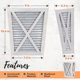 Autumn Alley Large Rustic Farmhouse Wall Planter Set of 2, Farmhouse Decor Wall Hangings for Wall Planter Indoor, Galvanized, Corrugated Metal, Wooden, White - Flowers Not Included Autumn Alley