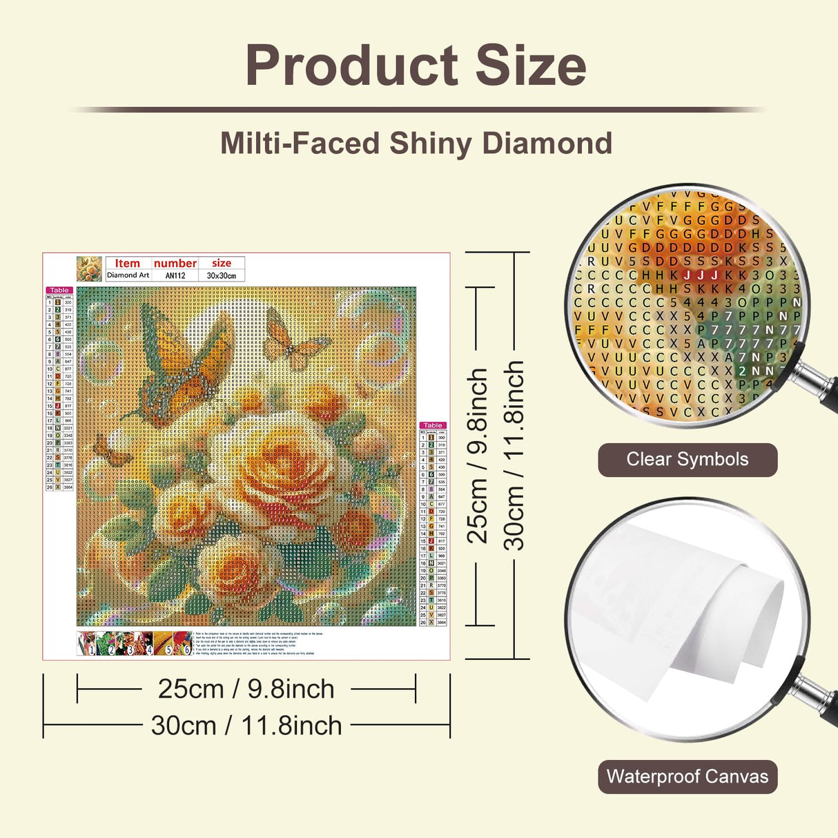 Anuver Diamond Art Flower Kits for Adults, Full Drill Rose Diamond Art Kits for Beginner, 5D DIY Diamond Painting Kits for Home Wall Decor, 12x12 Inch Anuver