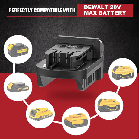 Adapter for DeWalt to Milwaukee Battery, Aikeec Battery Adapter for DeWalt 18 20V Lithium Battery Convert to for Milwaukee 18V M18 Battery Use for Milwaukee M18 Cordless Power Tool (Adapter only) aikeec