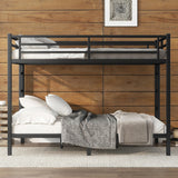Zyerch Queen Over Queen Bunk Beds for Adults, Metal Queen Bunk Beds Heavy Duty Solid Bunk Bed Queen Over Queen with 2 Ladders, No Box Spring Needed Queen Bunk Beds, Black Zyerch
