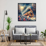 Ekuxom Christmas Diamond Art Kits for Adults, Christmas Train Diamond Painting Kits for Adults, DIY 5D Full Round Drill Gem Art Paint for Gifts Home Wall Decor 14x14in Ekuxom