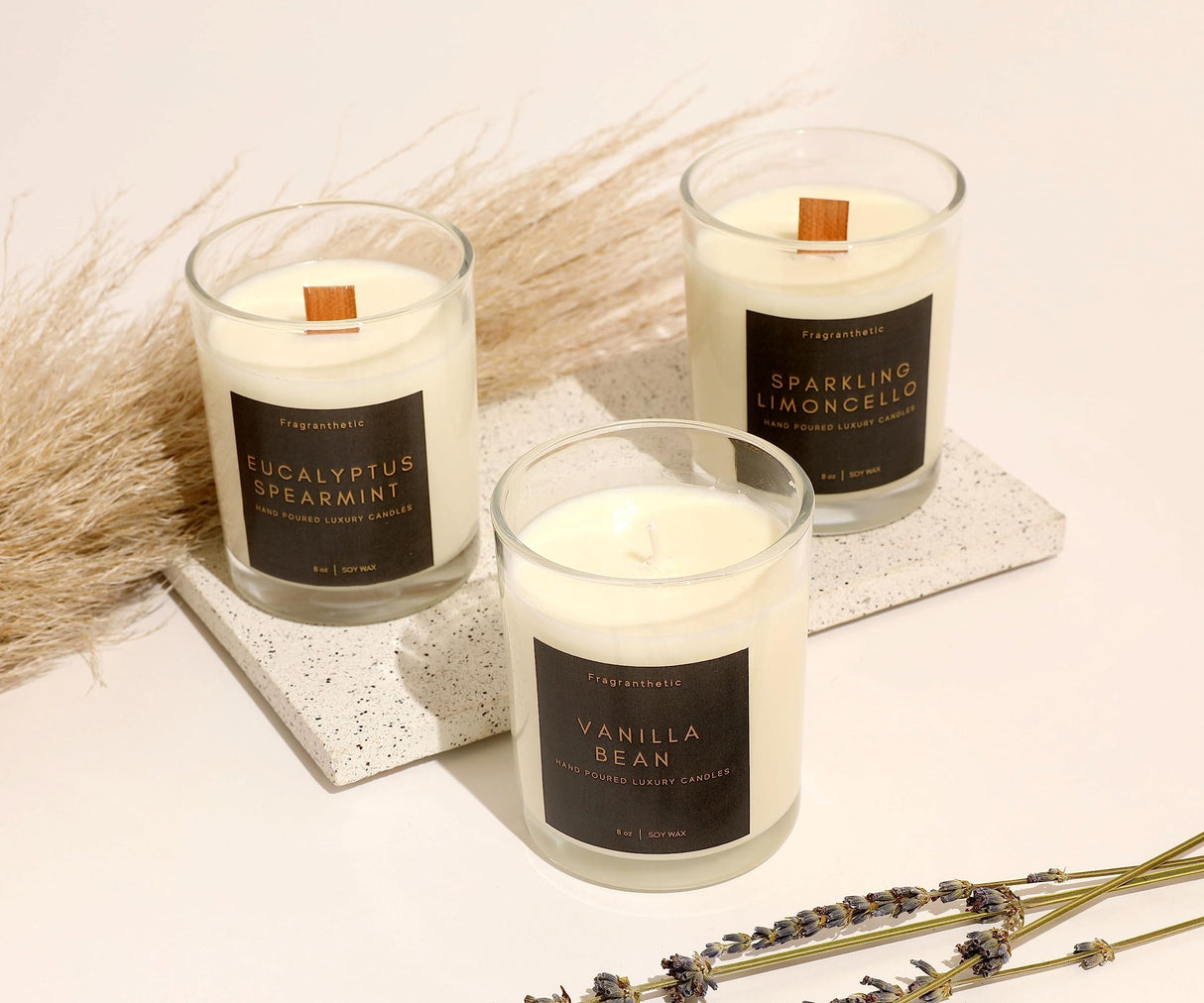 Fragranthetic Luxury Candle Making Kit for Adults | DIY Soy Candle Making Kit with Glass Jars, Wood Candle Wicks, Cotton Wicks & Candle Accessory Set Fragranthetic