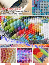 Sunature Diamond Painting Art 5D Full Square Round Drills Unicorn Diamond Painting Kits 50x70cm(19.7"X27.6") (Full Round Drill,50x70cm(19.7"X27.6")) SunatureDPArt