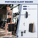 Portable Wooden Slant Board for Calf Stretching Squats Calf Stretcher Pilates Physical Therapy Equipment Adjustable Incline Board for Knees Ankle Heel Feet Leg NORBASE