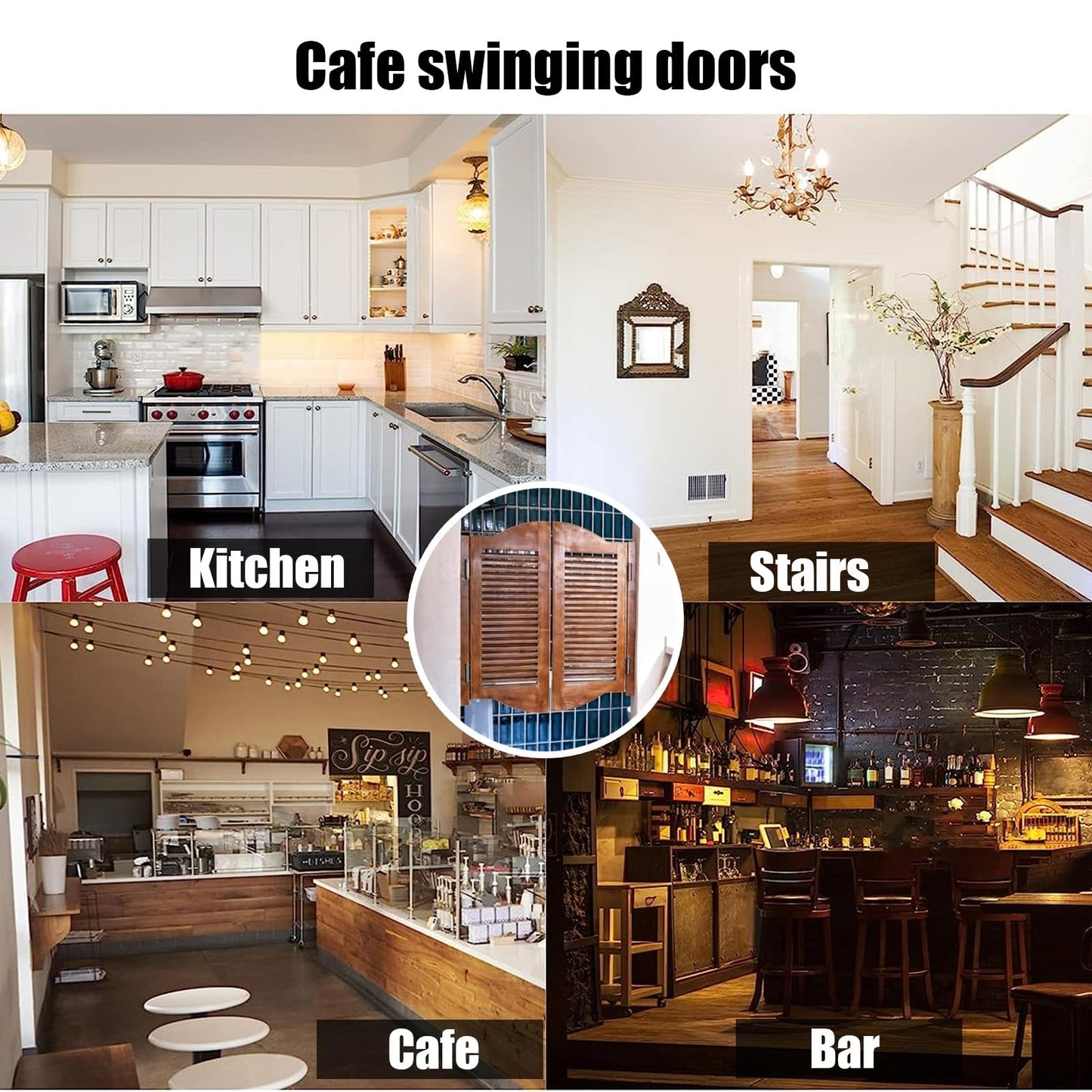 Swinging Door Cafe Door, Indoor Solid Wood Saloon Door ,Includes Hinges,Cafe Swinging Doors，saloon doors for Kitchen Shop Entrance Partition Pub, Painted Finished ( Size : W120xH80cm(47.24x31.49in) )