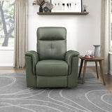 Lexicon Swivel Glider Recliner Chair, Comfy Nursery Glider, Top Grain Leather Match Recliner, Manual Reclining Chair for Living Room/Office/Apartment, Green Lexicon