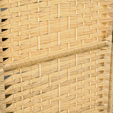 HOMCOM 3 Panel Room Divider, 6' Tall Folding Privacy Screen, Hand-Woven Freestanding Wall Partition for Home Office, Bedroom, Nature Wood HOMCOM