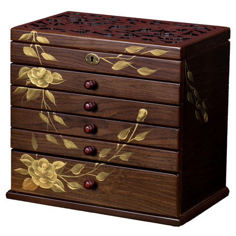 Xloverise Hand-painted Wooden Jewelry Box, 6 Layer Jewelry Organizer, Vintage Wooden Jewelry Boxes for Women,Mother's Day gift,jewelry holder Xloverise