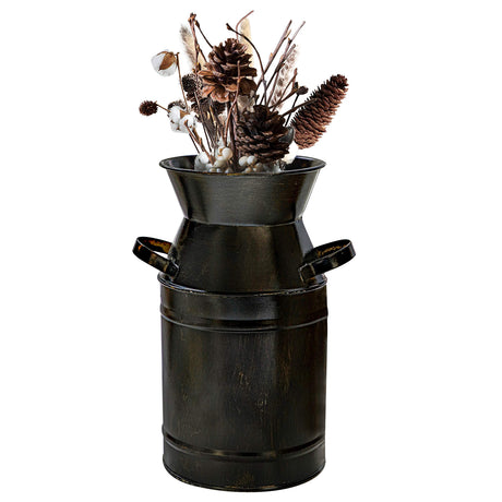 Soyizom 7.5" Tall Galvanized Metal Vase Farmhouse Rustic Decorative Flower Vase Primitive Tin Bucket Country Milk Can Jug for Table Centerpieces, Home Office Cafe Decoration & Wedding Soyizom