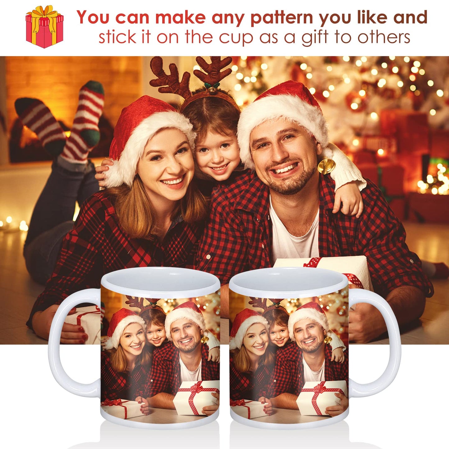 DANALLAN Sublimation Mugs, Premium Coffee Mugs Set of 12 White Ceramic Sublimation Cups 11 oz Christmas Coffee Mug for Soup Tea Milk Latte Hot Chocolate