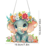SENQAO Elephant Diamond Art Hanging Kit for Adult, Special Shaped Rhinestone, DIY Acrylic 5D Diamond Art Painting Window Pendants Home Garden Wall Hanging Kits Hanging Ornament SENQAO
