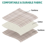 YITAHOME 3-Piece Outdoor Furniture Set, All-Weather Textile Patio Bistro Set with Pillows, Small Patio Conversation Set for Balcony Outside, Outdoor Sling Chairs and Side Table - Brown & Ivory YITAHOME