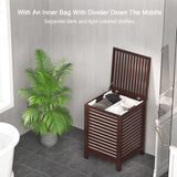 Homykic Bamboo Laundry Hamper, 2-Section 120L Laundry Hamper with Lid and Removable Liner Bag, Large Raised Laundry Basket Sorter for Clothes, Bathroom, Bedroom, Easy to Assemble, Espresso Homykic