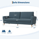 GarveeHome 84" Sofa, 3 Seater Couch for Living Room, Modern Loveseat, Boucle Sofa with Deep Seats, Wide Armrests, Wood Legs, Easy Assembly, Upholstered Comfy Sofa for Bedroom Office, Dark Blue GarveeHome