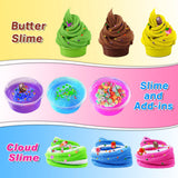 YOPINSAND Ice Cream DIY Slime Kit for Girls, Glimmer Crunchy, Confetti Slime Making Kit for Girls, Butter, Foam, Cloud Slime with Add-ins, Foam Balls, Charms, Party Favors Gift Toys for Kids 6-12 YOPINSAND