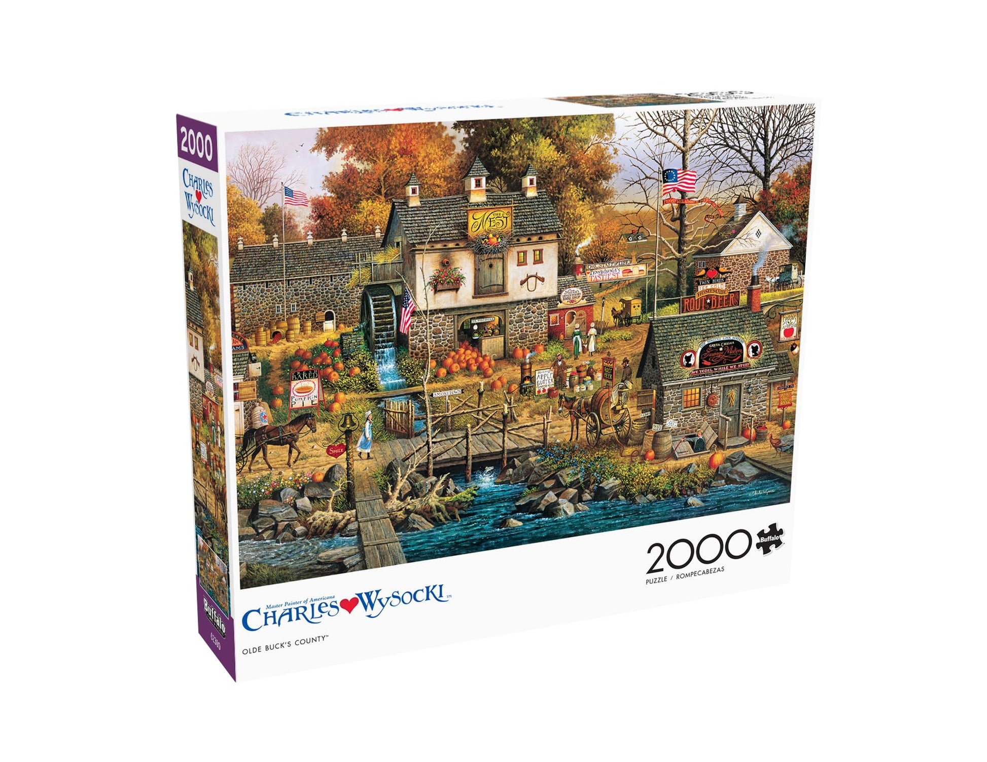 Buffalo Games - Olde Buck's County - 2000 Piece Jigsaw Puzzle for Adults Challenging Puzzle - Finished Size 21.25 x 15.00 - WoodArtSupply