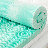 SINWEEK Mattress Topper Memory Foam Mattress Topper 1.5 Inch Queen Soft Mattress Pad for Pressure Relief, 5-Zone Design, CertiPUR-US Certified, Green SINWEEK