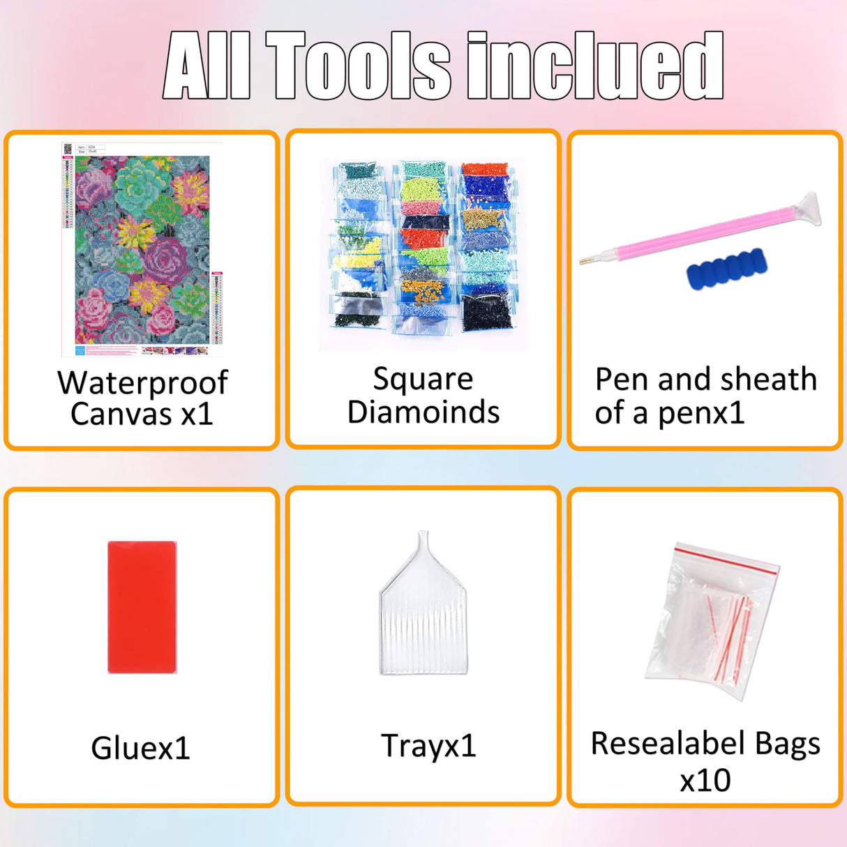 Succulents Squares Drill Diamond Painting-Succulent Squares Diamond Art,DIY Gem Art for Adults Succulent Plant Square Diamond Painting and Crafts for Gifts and Home Wall Decor 12x16inch Ausanrl