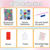 Succulents Squares Drill Diamond Painting-Succulent Squares Diamond Art,DIY Gem Art for Adults Succulent Plant Square Diamond Painting and Crafts for Gifts and Home Wall Decor 12x16inch Ausanrl