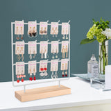 shidaishiye Earring Display Stand for Selling, Wood Earring Rack Tower Display Holder Stand (3 Tier,15 Hooks, White) shidaishiye