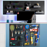 FZK Peg Board, 82PCS Metal Pegboard Wall Organizer Kit. Heavy Duty Pegboard, Peg Boards, Pegboard for Walls, Black Pegboard for Garage Craft Room Workbench Office Kitchen Tool Organization, 36 * 24 FZK