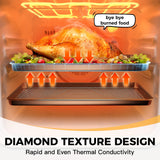 HONGBAKE 2 Pack Half Sheet Baking Pans,Non Stick Baking Sheet for Oven, 57% Thicker Carbon Steel Cookie Sheets for baking, 17.5" x 12" Cookie Trays HONGBAKE