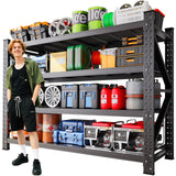 70''W Garage Shelving Heavy Duty 5-Tier Adjustable Storage Shelves Unit,7000 LBS Metal Utility Rack Shelf for Industries, Warehouses, Basement,Black (70''H x 70''W x 24''D) LBVSKK
