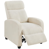 Topeakmart Fabric Recliner Sofa Push Back Recliner Chair Adjustable Modern Single Reclining Chair Upholstered Sofa with Pocket Spring Living Room Bedroom Home Theater Ivory Topeakmart