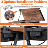 Nouva Adjustable Drafting Table Drawing Table w/Power Outlets (2AC, USB, Type-C), Multifunctional Tilting Art Craft Artists Desk w/Stool, 2 Drawer for Home Office, Rustic Brown Nouva