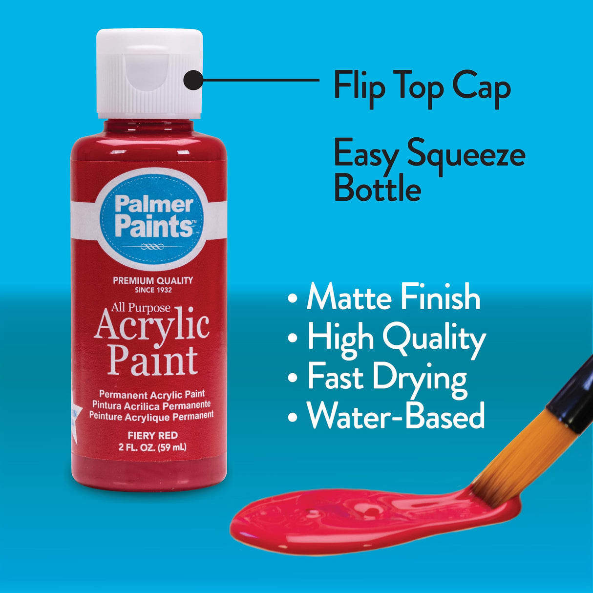 Palmer 2oz 16 Color Acrylic Paint Set, Perfect Color Selection Cra-Z-Art