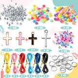 WATINC DIY Cross Keychain Making Crafts - Christine Cross Beads Bracelet Necklace Making Craft Kits, Letter Beads for Jewelry Accessories Festival Party Gift Favor for Women Men (306Pcs) WATINC