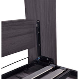 Ball & Cast Murphy Bed Full Size Storage Cabinet Bed Frame with Wardrobe and Drawers,can be Folded,Metal Hideaway Bedframe W/Wood Slat Support,for Kids Bedroom,Student Dorms,Gray Ball & Cast