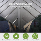 COASTSHADE 12x16 Patio Hardtop Gazebo, Outdoor Gazebo with Spliced Structure for Easy Assembly,Galvanized Steel Metal Double Roof Aluminum Permanent Frame with Netting and Curtains for Backyard Garden CoastShade