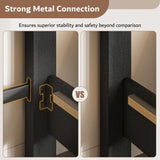 iPormis Upholstered King Size Bed Frame with Button Tufted Headboard, Linen Platform Bed with Thickened Support Legs, Noise-Free/No Box Spring Needed/Easy Assembly, Black iPormis