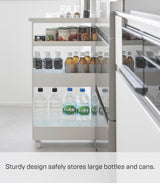 Yamazaki Home Tower Slim 4-Tier Rolling Storage Cart – Mobile Organizer for Kitchen Or Bathroom, 31.7" - Steel - YAMAZAKI