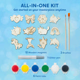 JOYIN 12 pcs Fantasy Wooden Magnets, Kids Unicorn Painting Craft, Spring and Rainy Day Activities School Art Projects, Toys for Kids Aged 3+ Birthday Easter JOYIN