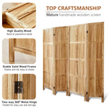 Asnefeli 4 Panel Room Divider, 5.6 FT Folding Privacy Screen Room Divider, Partition Divider for Room Separation, Room Partition Separator, Wooden Wall Divider Screen for Home Office Bedroom (Natural) Asnefeli