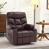 MCombo Power Lift Recliner Chair, 2 Cup Holders, USB Ports for Elderly People, Faux Leather 7287 (Dark Brown, Medium-Regular) MCombo