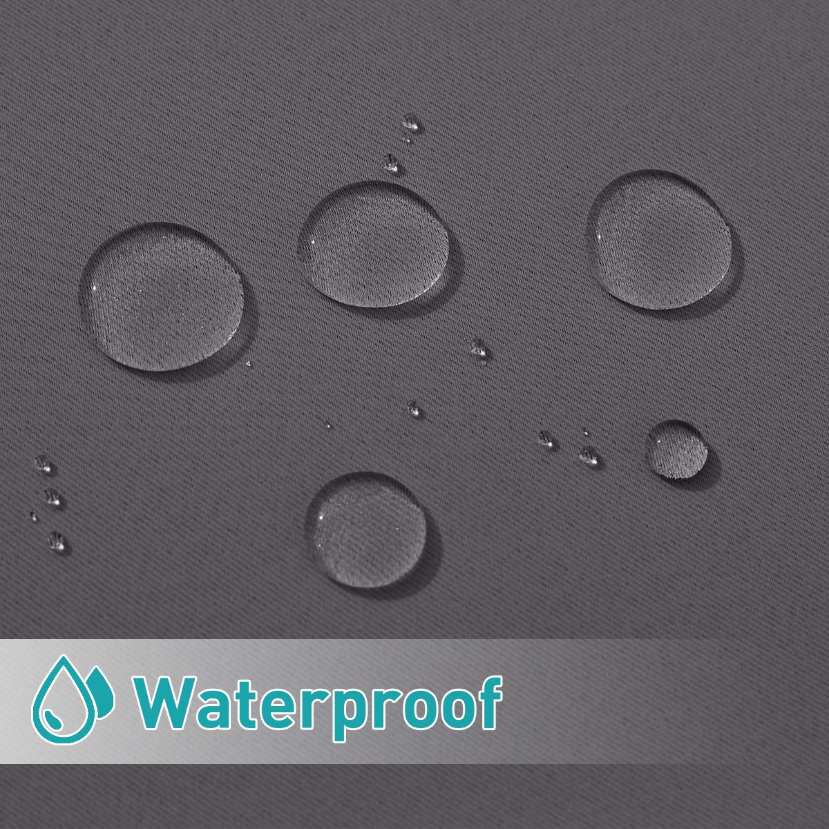 NICETOWN 2 Panels Patio Curtains Outdoor Waterproof 84 Long, Detachable Sticky Tab Top Heavy Weight Blackout Sunblock Window Treatment, Keep Privacy for Gazebo/Dock, W52 x L84, Grey NICETOWN