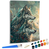SKRYUIE Paint by Numbers Kit for Adults Beginner Wolf, Acrylic Animals Oil Painting by Numbers Kits with PaintBrushes Paintwork Art Crafts Canvas for Home Decor 16x20 inch c7 SKRYUIE