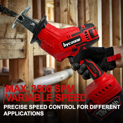 Reciprocating Saw Compatible with Milwaukee M18 18V Battery, Cordless Recipro Saw Sawzall, 0-3500SPM Variable Speed, Tool-free Blade Change, 4 Saw Blades Kit for Wood/Metal/PVC Cutting, Bare  - WoodArtSupply