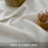 Natural Linen Curtains 108 Inches Long for Living Room 2 Panels Set Loop Pocket Back Tab Draperies Neutral Earth Tone Soft Cotton Textured Semi Sheer Linen Curtains for Large Window Vertical 9 FT Tall Pitalk