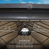 Kozyard 10'x12' Hardtop Gazebo - Permanent Metal Pavilion with Netting Shaded Curtains for Patio, Backyard, and Deck - Galvanized Steel Outdoor Aluminum Canopy, Double Roof Gazebo (Dark Brown) Kozyard