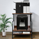 jarrvz Large Printer Stand, Removable and Fixed Printer Stand, Large Fax Machine Printer Stand, Laser Printer Stand, Printer Stand with Storage Space, Scanner Office Rolling Carriage, Retro Brown jarrvz