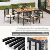 AERBUSKE 7 Pieces Outdoor Table and Chairs Set Outdoor Patio Furniture Set Wicker Patio Dining Sets for 6 Patio Table and Chairs Set Outdoor Furniture Set for Garden Yard ARTBUSKE