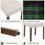 Snugway Stylish Upholstered Parsons Dining Chair with Nailhead Trim and Sturdy Solid Wood Legs, Beige, 6 Pcs Snugway