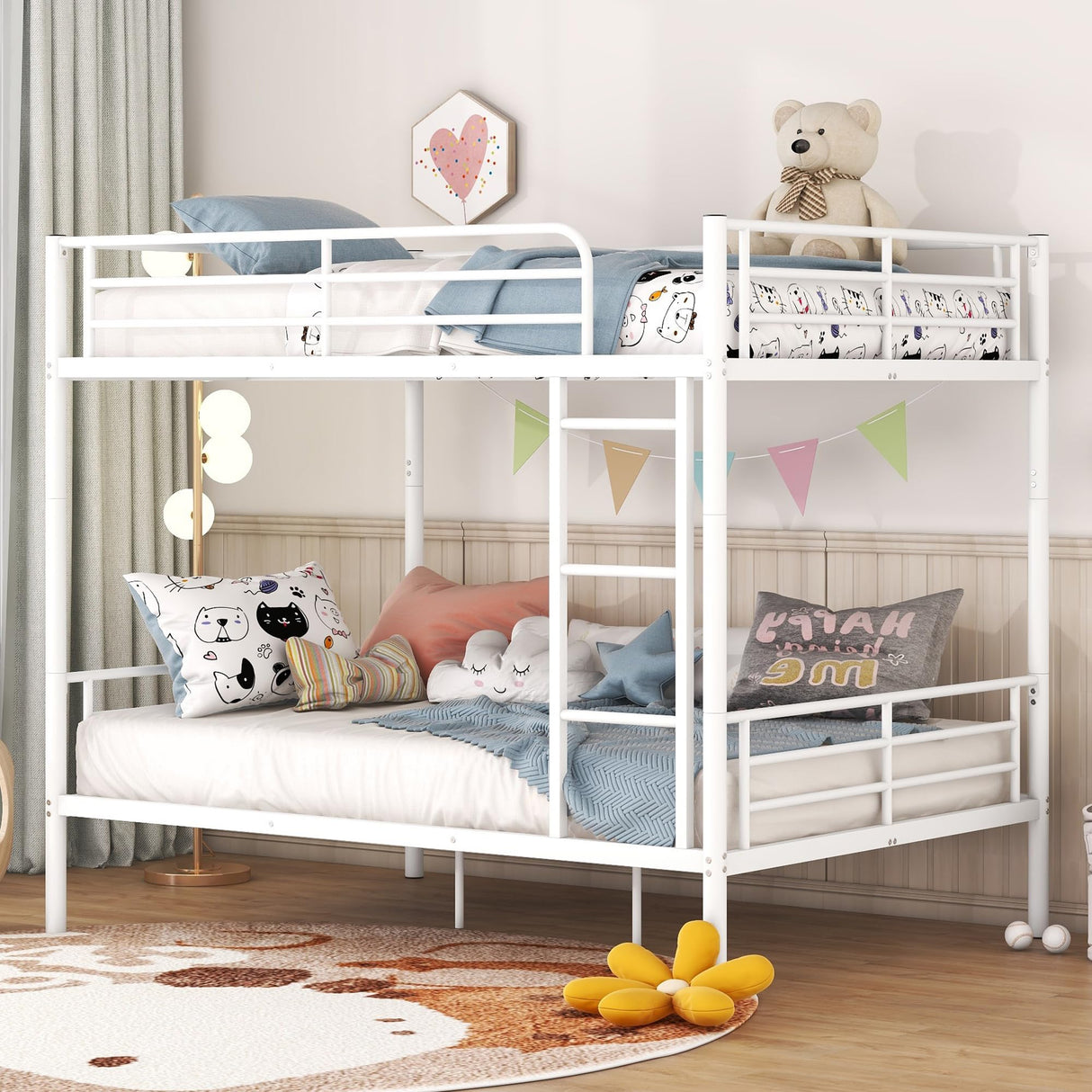 Merax Bunk Bed Full Over Full Metal Bed Frame White Merax
