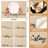 Farmhouse Placemats Set of 6 Linen Placemats 18x12'' Rustic Table Mats with Sayings Housewarming Gifts Country Tablemats Washable Cloth Place Mats for Farmhouse Table Setting(Khaki) Hahafelt