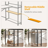 CubiCubi Computer Corner Desk with Storage Shelves, 47 Inch Reversible L Shaped Desk with Bookshelf, Home Office Writing Desk with Hooks, Small L Study Table, Rustic Brown CubiCubi